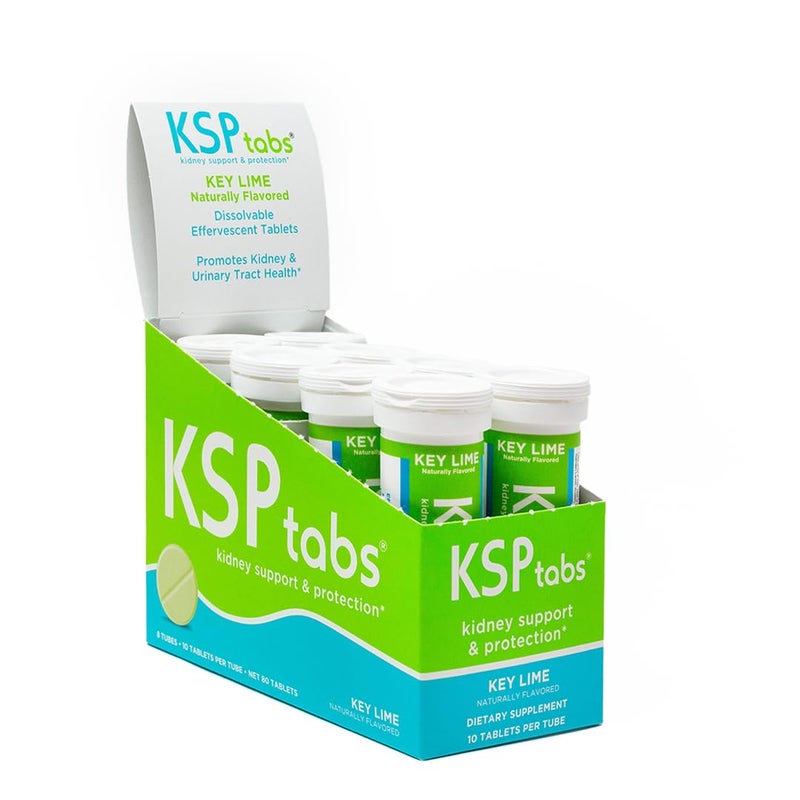 KSPtabs Key Lime All Natural Hydration Kidney Health Supplement to Combat Calcium Oxalate Crystal Formation 80 Tablets
